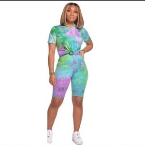 TWO PIECE BIKER SHORT SET